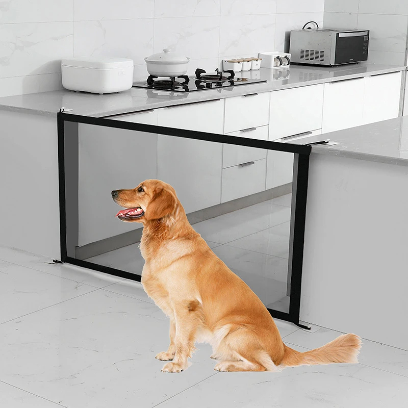 Haustier Hund Barriere Zäune Mit 4Stck Haken Haustier Isolierte Netzwerk Treppen Tor Neue Falten Atmungsaktive Gittergewebe Laufstall Für Hund sicherheit Zaun