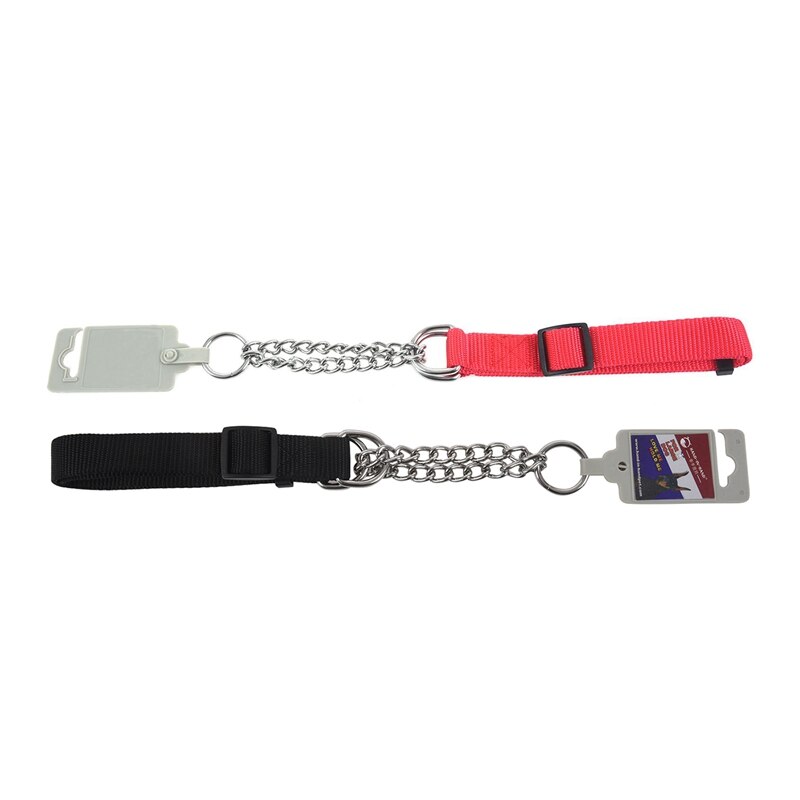 2 Pcs Gear Martingaal Verstelbare Choke-Stijl Halsband, Red & Black