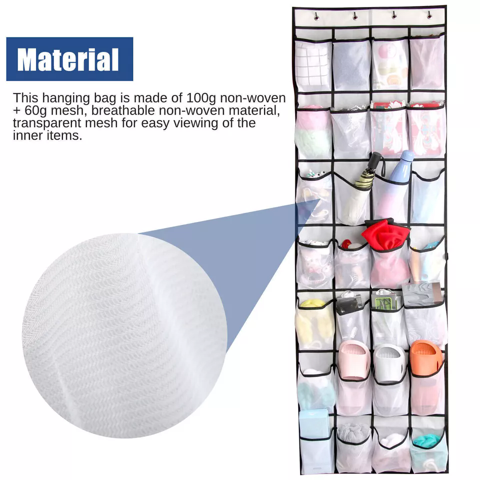 Over The Door Shoe Organizer 28 Pockets Hanging Storage Holder Hanger Bag Closet
