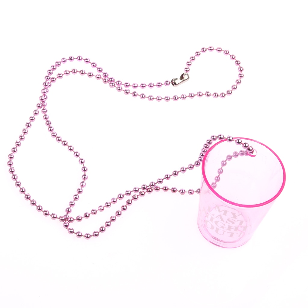 Girls Night Out Shot Plastic Cup On Bead Necklace Hen Stag Night Party