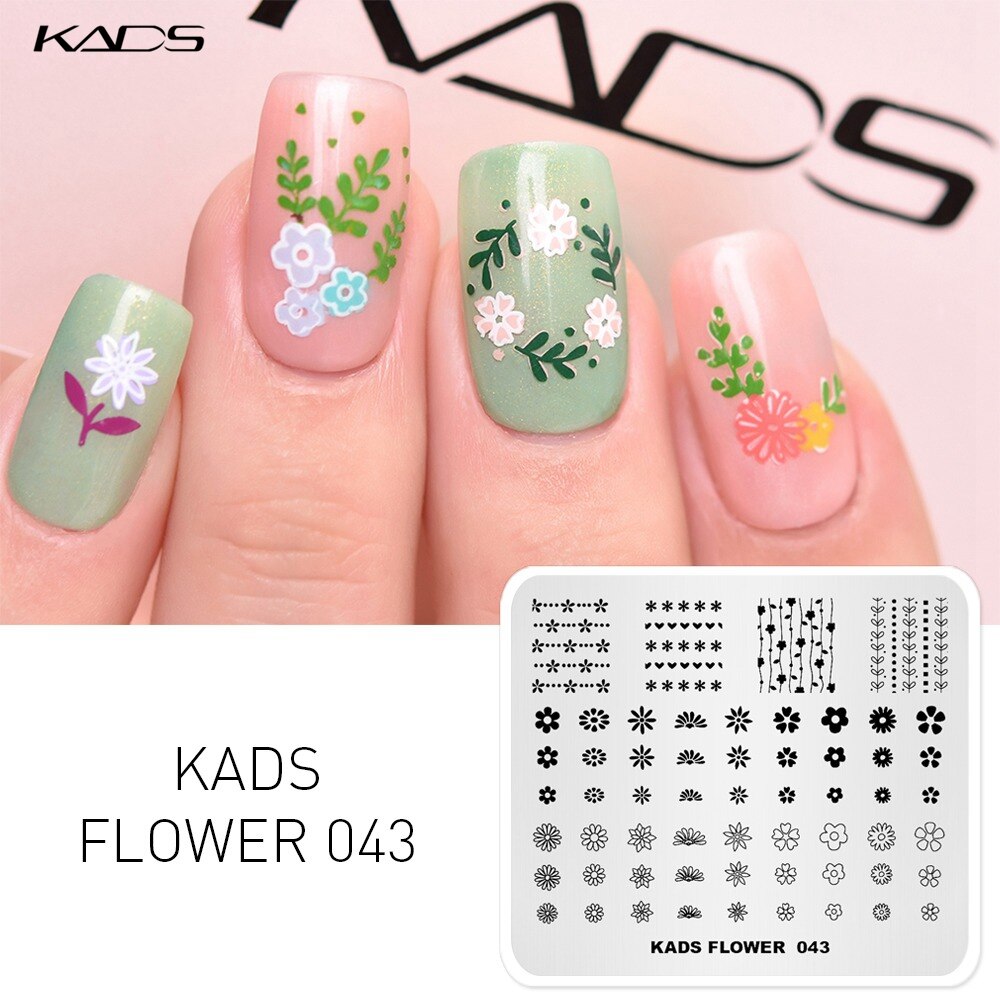 KADS Blume 043 Blume Thema Einfache Nagel Kunst Bild Stempel Platten Vorlage Werkzeuge Bild Nagel-kunst, Platten
