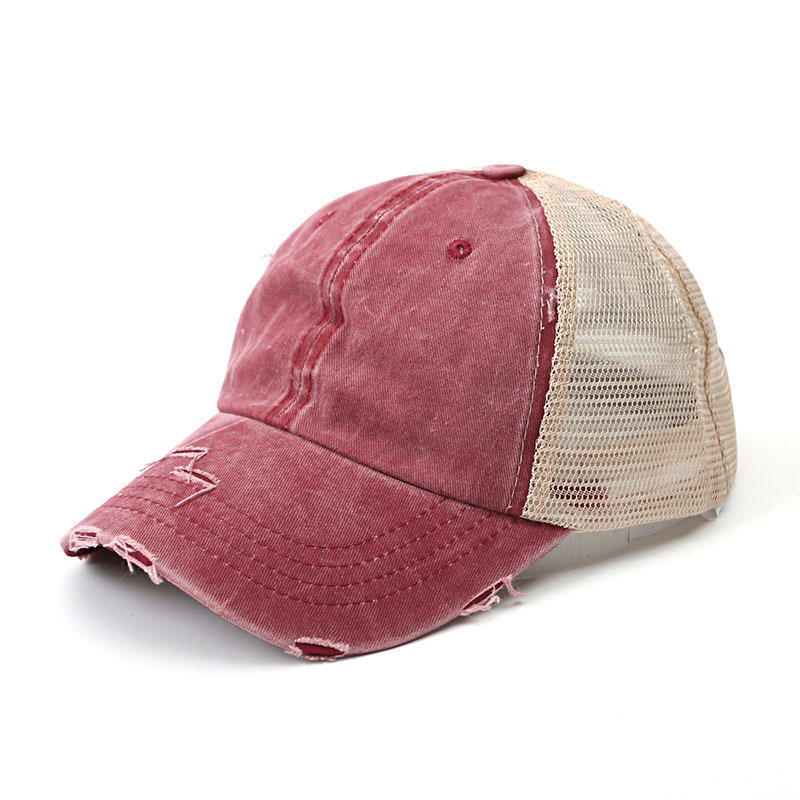 Paardenstaart Baseball Cap Vrouwen Mode Mesh Cap Snapback Zomer Vrouwen Hoed Wassen Hoeden Casual Sport Caps Verstelbare Outdoor: 6