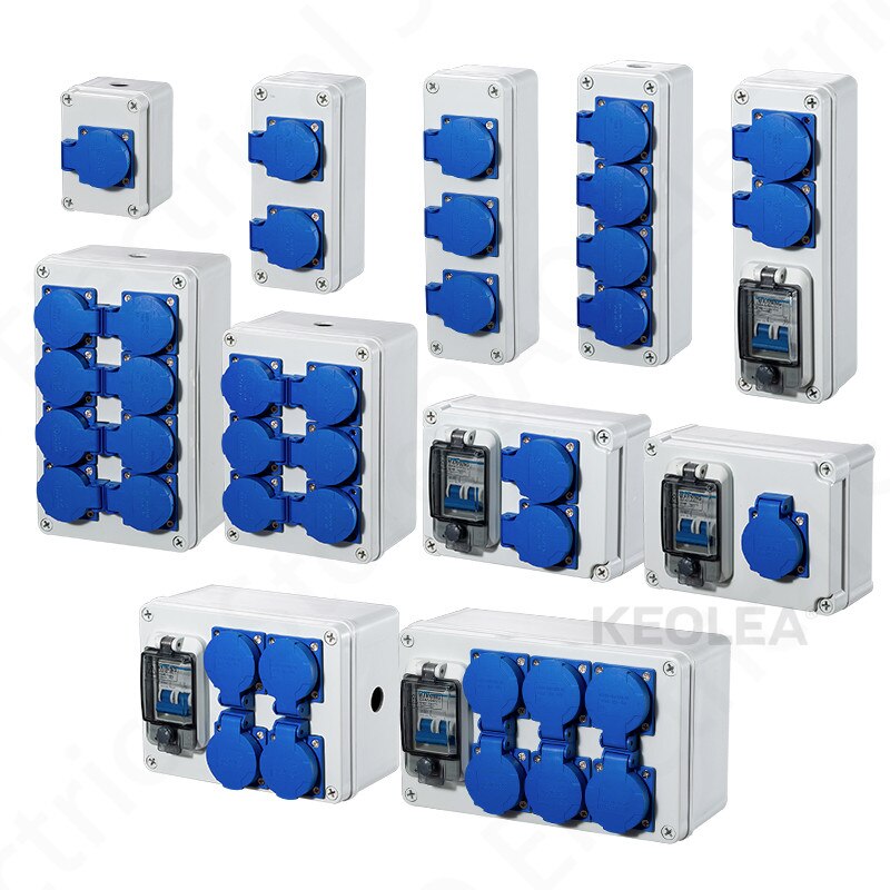 Outdoor rainwater socket Three holes 10A home wall mounted multi-function outdoor socket box electric car charging