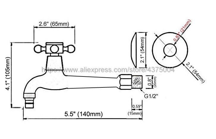 Wall Mount Garden Washing Machine Water Tap Luxury Gold Color Brass Garden Faucet Bibcocks Cold Water Tap Nav143