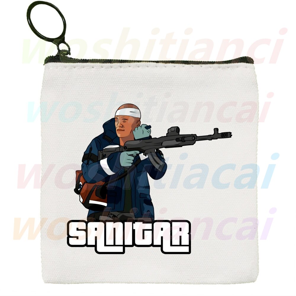 Escape From Tarkov Game Canvas Coin Purse Coin Purse Collection Canvas Bag Small Wallet Zipper Key Bag Hand: L