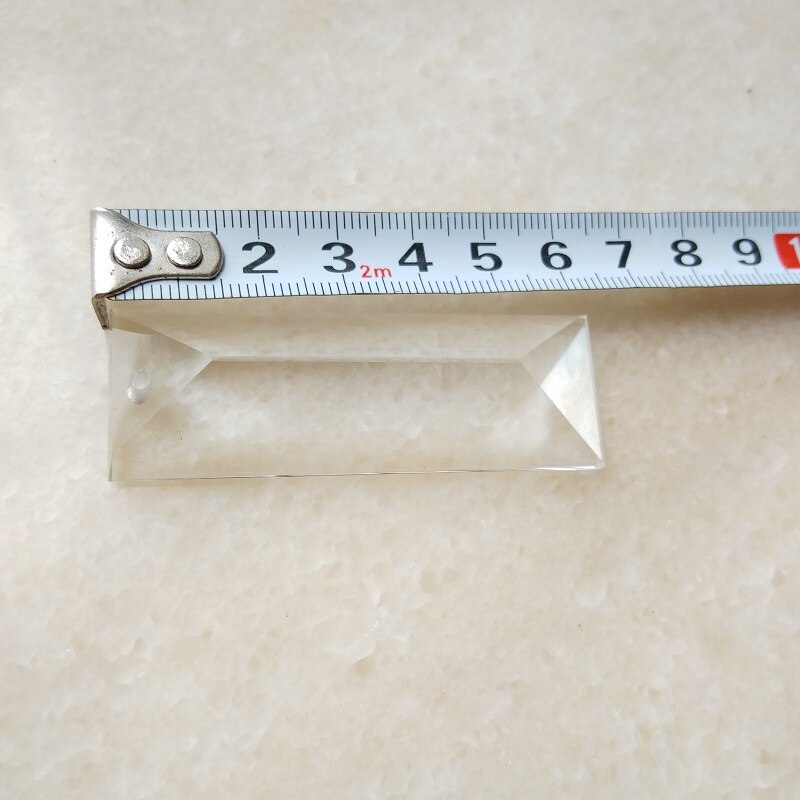 10 unids/lote 22*63MM máquina de pulir de la máquina claro de cristal de triángulo barra de vidrio lámpara de prisma de cristal en 1 agujeros Accesorios