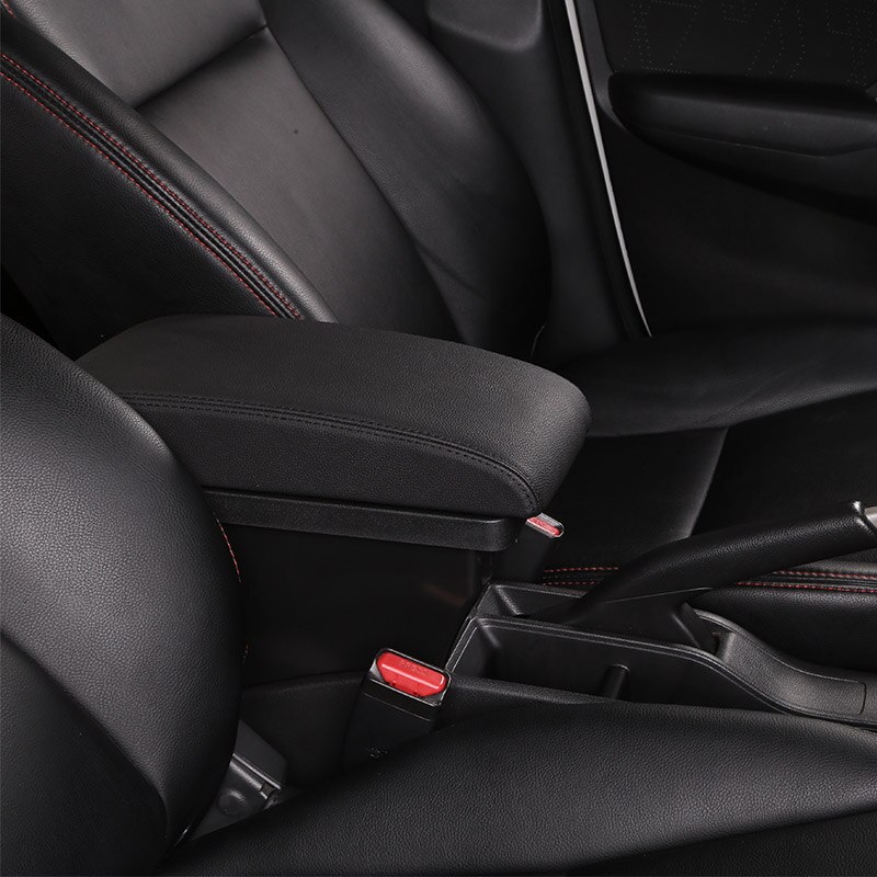 Para caja de reposabrazos KIA Rio/rio 3 + caja de contenido de la tienda central 3USB con el soporte de la taza productos interior del coche -accesorio de estilo: All Black