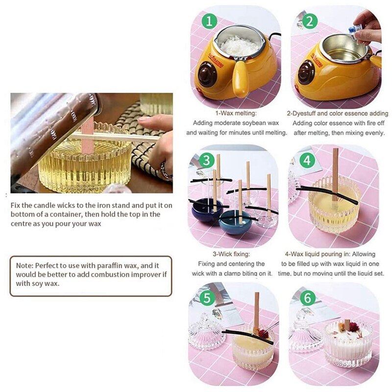 Hout Kaars Wieken, natuurlijke Hout Lont Met Ijzer Stand Milieu Lont Voor Kaars Maken En Kaars Diy Craft 100Pcs