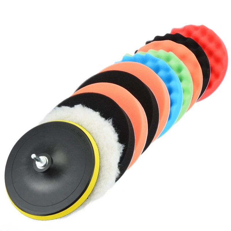 6 Inch Car Polishing Waxing Sponge Wheel Polishing Disc 12 Piece Set Sponge Auto Care Polishing Pad Drill M14 Adapter