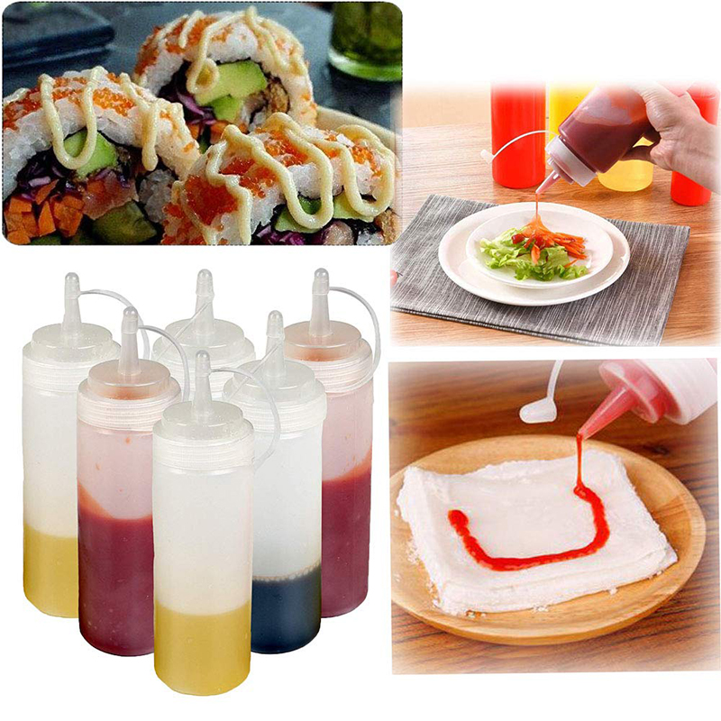 240ml Bread Baking Condiment Dispenser Bottle DIY Chocolate Squeeze Bottle With Cap Plastic Cake Decorating