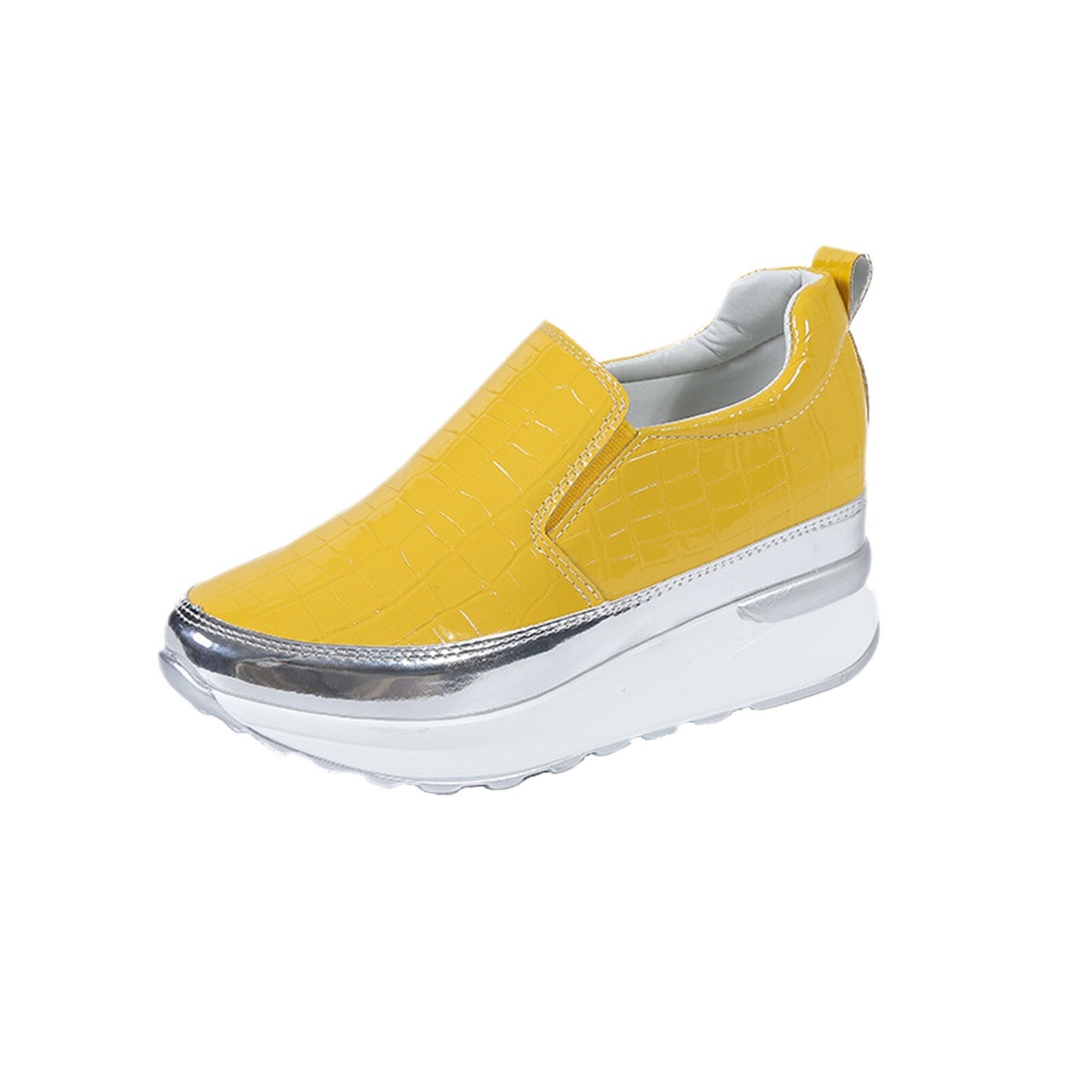 femmes baskets vulcanisé chaussures dames chaussures décontractées respirant Tennis maille chaussures plates grande taille Couple chaussures taille 35-43 #3: YELLOW / 8