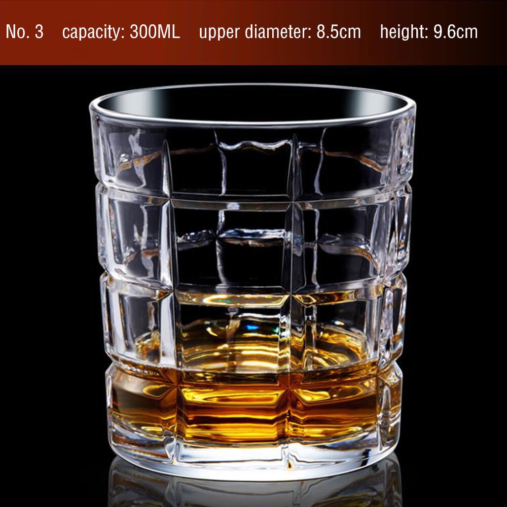 Transparent Whiskey Crystal Wine Glass Lead-free Heat Resistant Beer Brandy Vodka Containers Multi Pattern Drinkware Bar Bottle: C