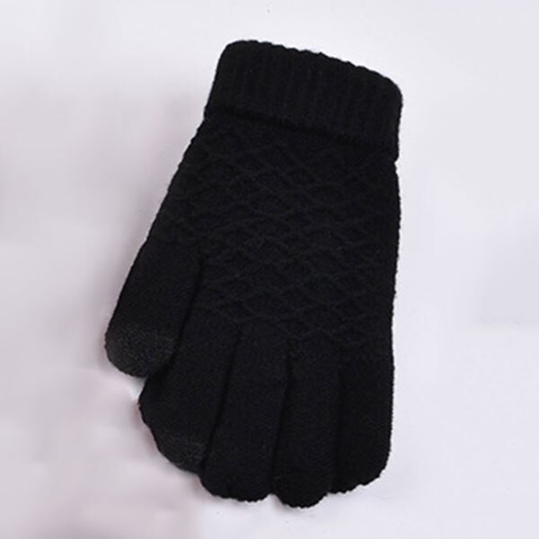 Winter Warm Vogue Solid Knitted Full Finger Gloves Mittens For Smart Phone Touch Screen FS99