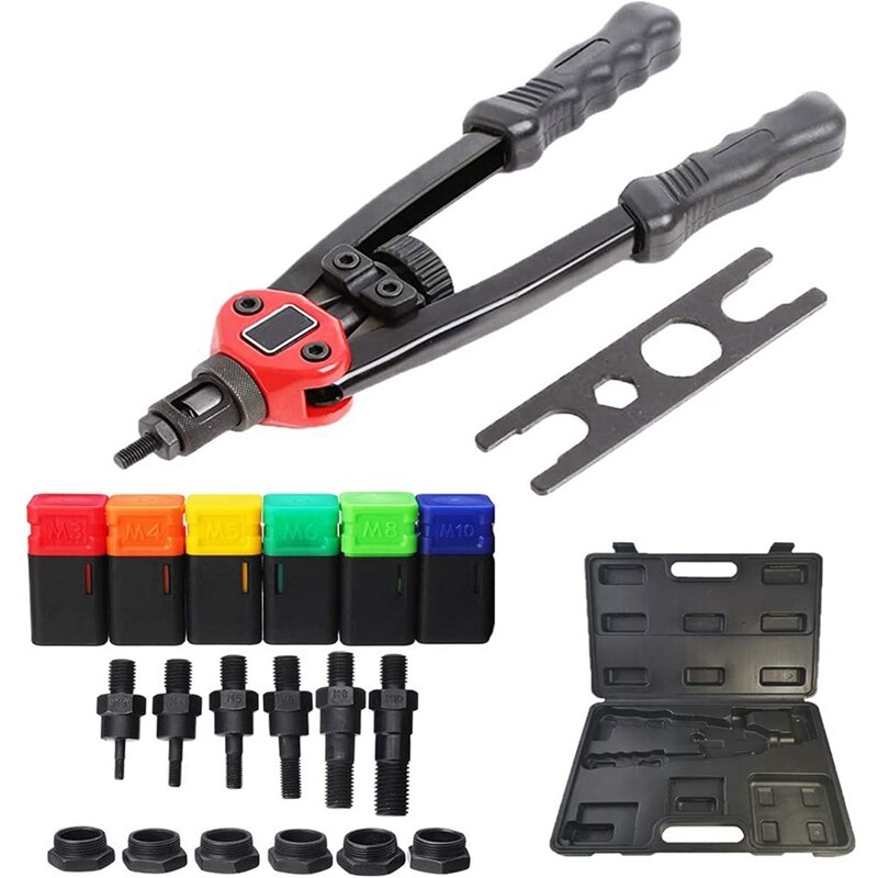 Riveter Hand Tool Rivet Insert Tool Manual Nut Chuck - 13 inch Hand Riveter Rivet Tool Installation Kit: Default Title