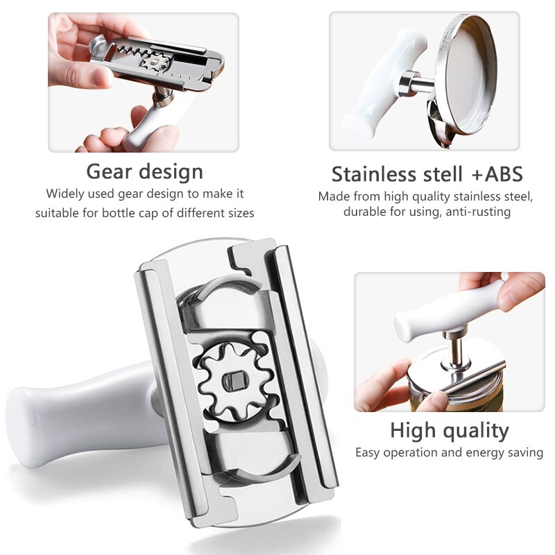 Labor Saving Screw Cap Jar Bottle Can Opener Adjustable Manual Simple Easy Stainless Steel Lids Jar Opener Tool Kitchen Gadgets