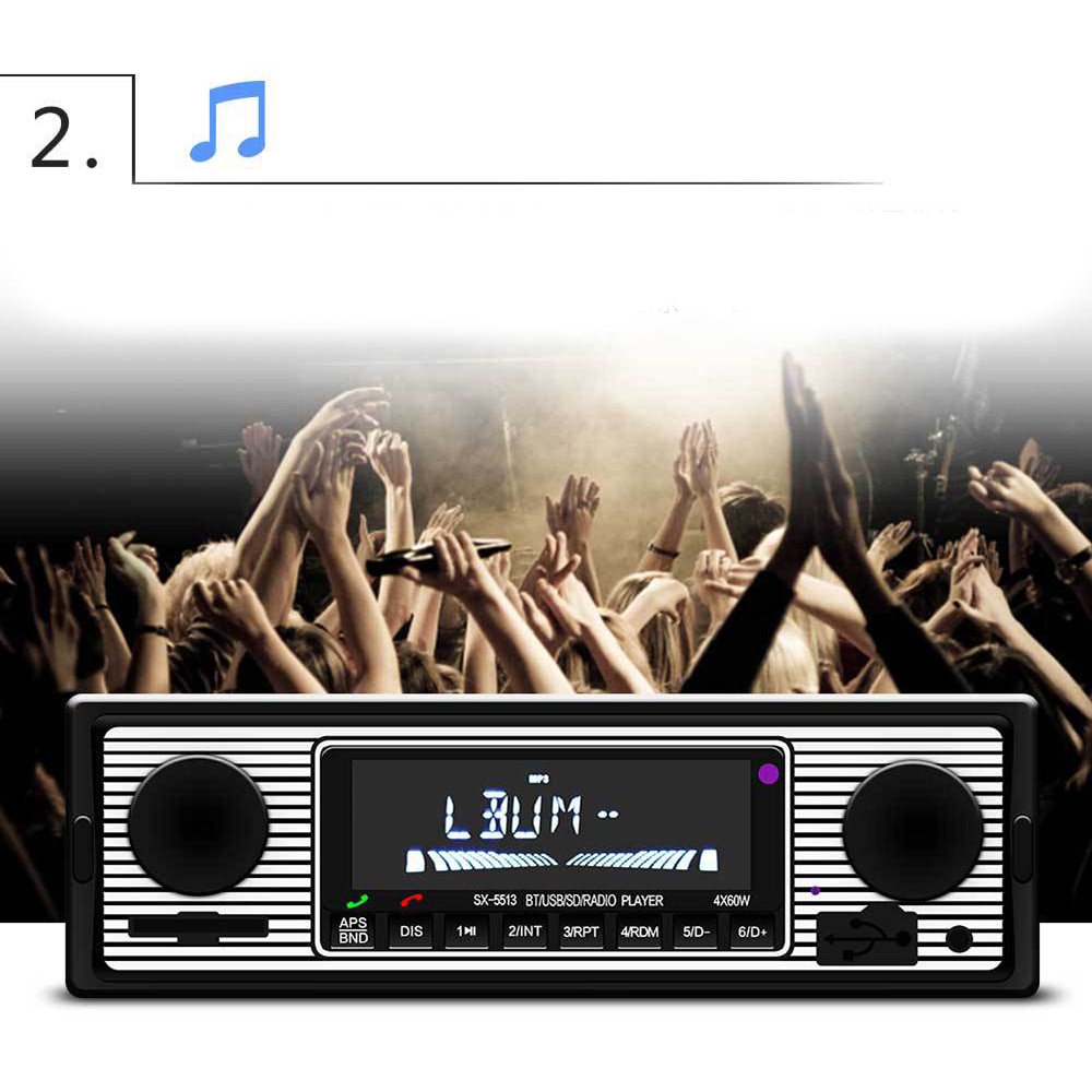 Auto MP3 Player Stereo Sound Fm Retro 12V Bluetooth Accessoires Vervanging Radio Lcd