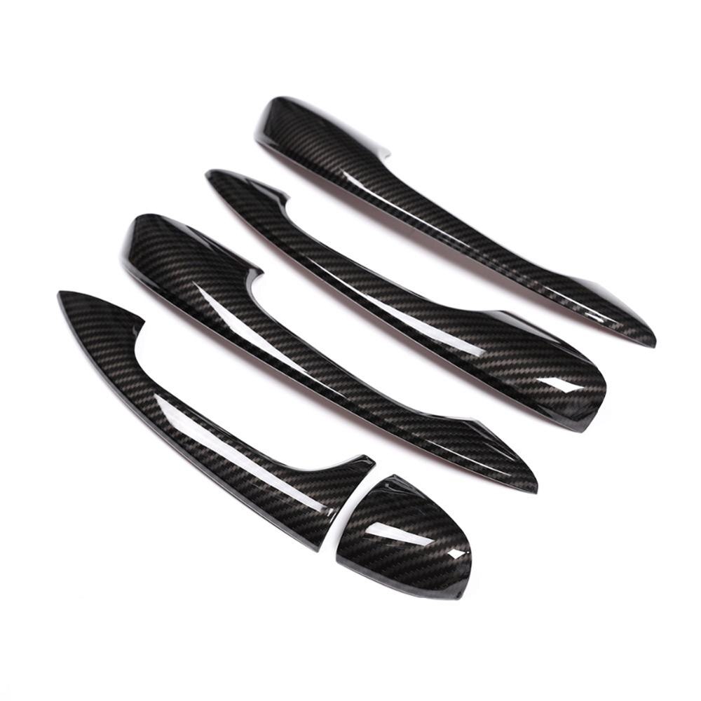 Car Door Handles Covers Chrome Exterior Car Styling Sticker for Mercedes Benz C Class W205 GLC X253 E Class W213: Carbon fiber