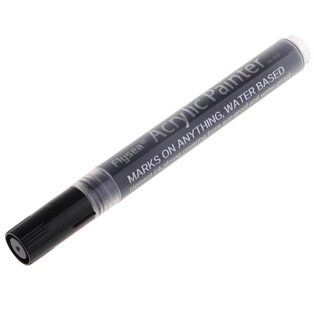 Waterproof Marker Paint Pens, Water Based Paint Marker, Writes on Almost Anything, 5 Colors Choose (141 x 12 mm): Black