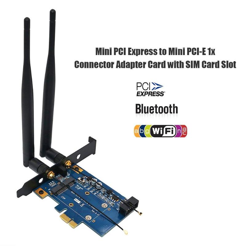 mini PCI-E per mini PCI esprimere 1x Connettore Scheda Adattatore per la Connessione WiFi 3G 4G Supporto per i moduli HSPA modem GPS 4G WiMAX e LTE