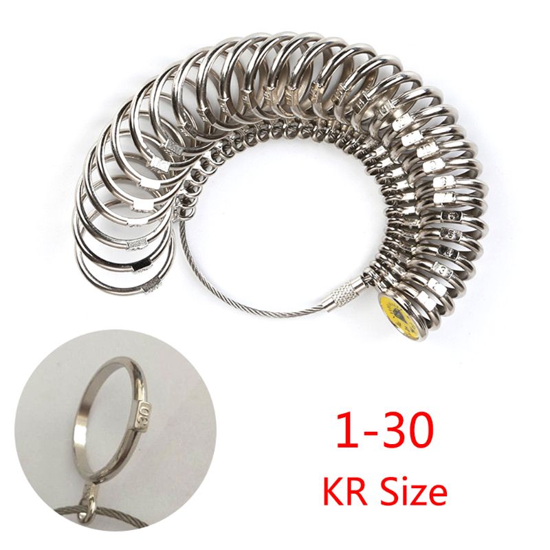 EU/JP/KR/UK Nützlich Standard Schmuck Messung Werkzeug Ringe Größe Metall Finger Ring Sizer Messen Manometer f3MF: KR