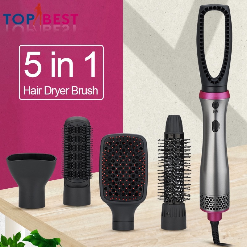 One Step Hair Dryer and Volumizer, 5 IN 1 Hair Straightener Curler Comb Electric Blow Dryer With Comb Roller Styler