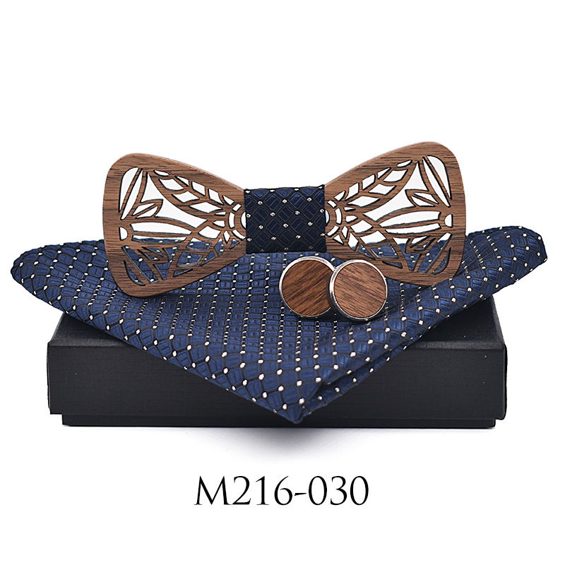 ZDJMEITRXDOOW holz fliege einstellen und Taschentuch Bowtie Krawatte Cravate Homme Noeud Papillon Mann Corbatas hombre Pajarita: einstellen-030