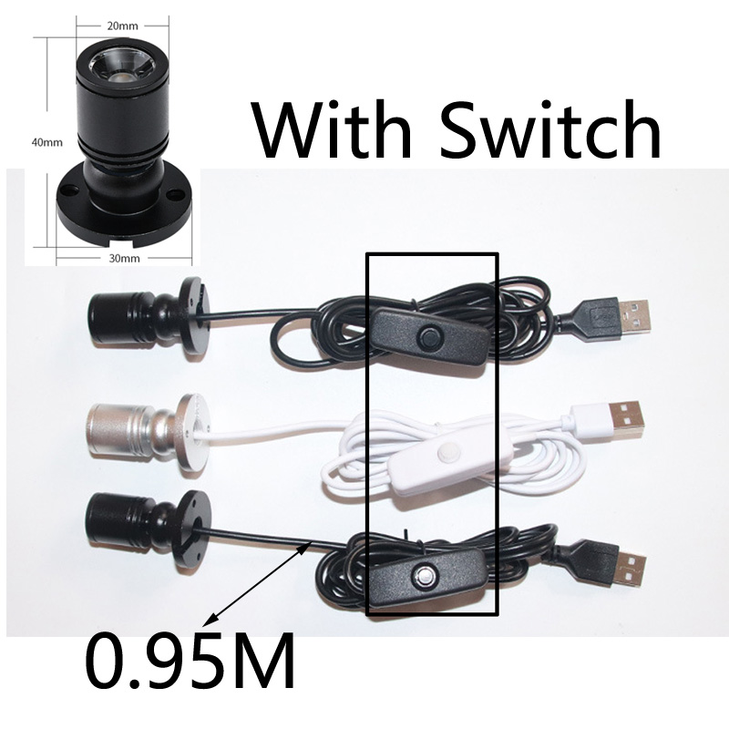 Moderne led usb-spotlight med 3w dc5v stk . smykkeskabsdisplay, bordlampe, overflademonteret loftslampe med usb -5v- interface