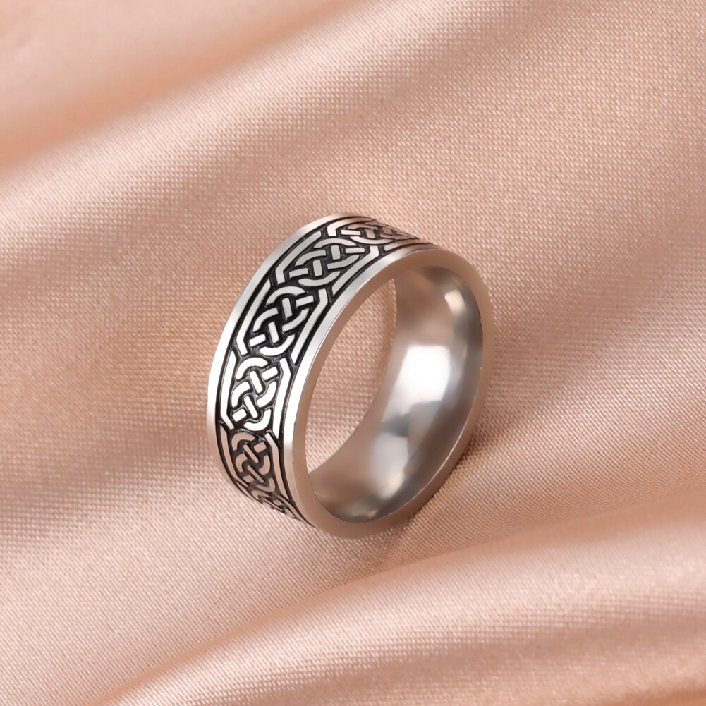 Skyrim Vintage Ierse Celtics Knoop Ring voor Mannen Vrouwen Rvs Paar Cool Vinger Ringen Partij Sieraden 2025