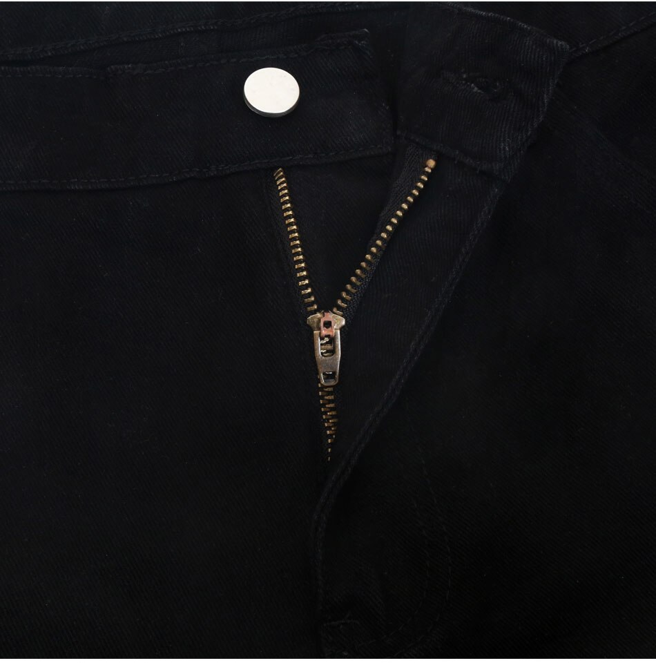 Patchwork Jeans Men's Ripped Skinny Jeans Males Zipper Hip Hop Jeans Jeans for Men Mid Waist Denim Pencil Pants