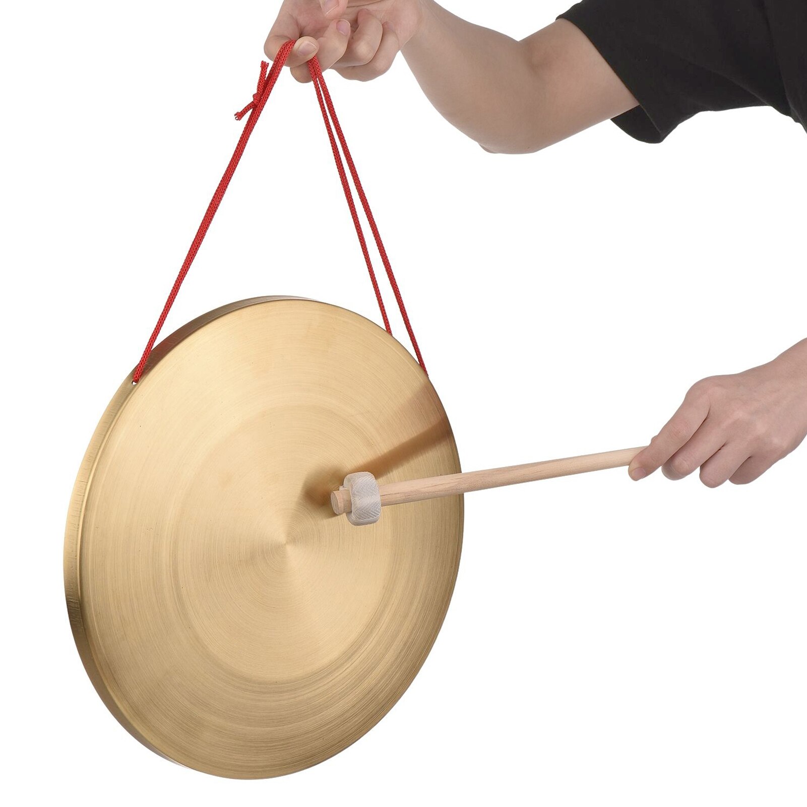 15 / 22 / 30 cm hånd gong bækkener messing kobber gong kapel opera percussion instrument med rund spille hammer