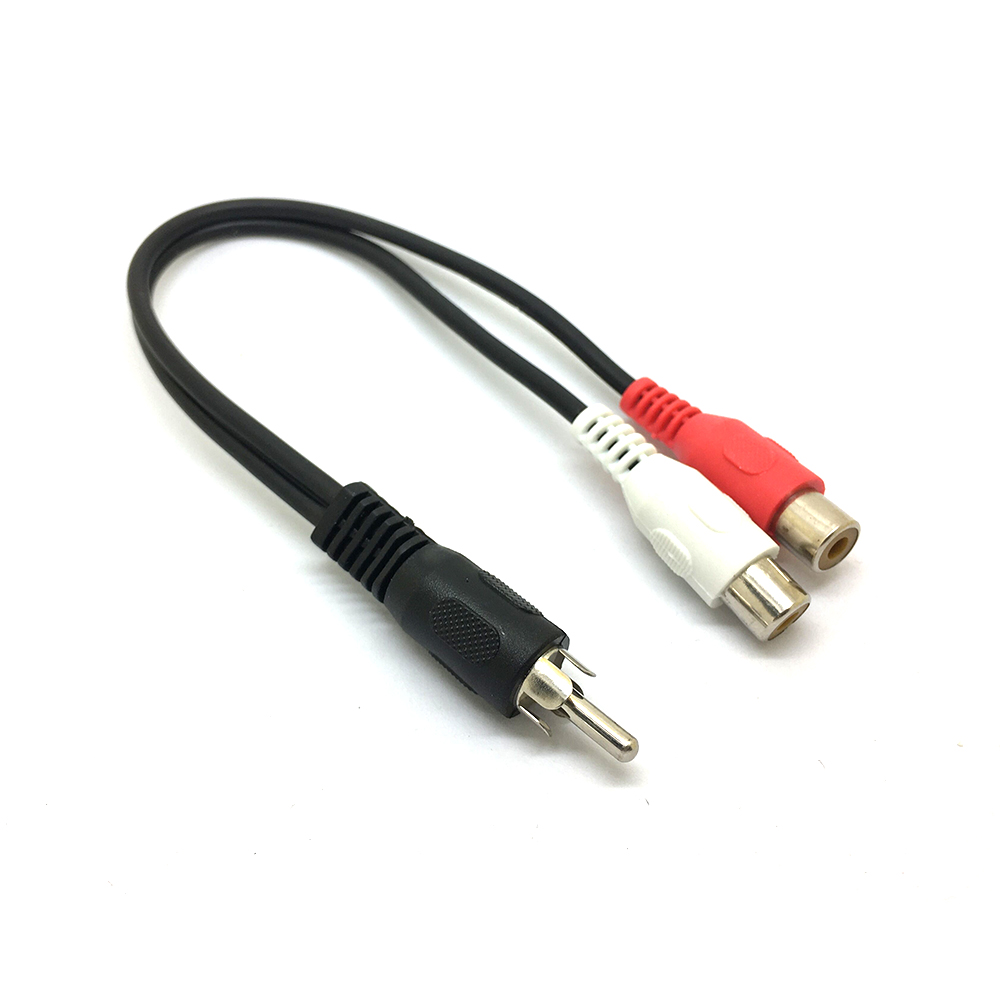 10pcs 1 RCA Male Mono to 2 RCA Female Stereo Audio Splitter A/V Y Cable Lead