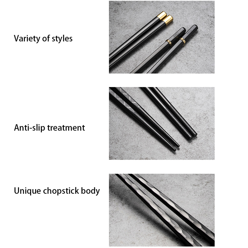 5 Pairs Japanese Chinese Chopsticks Food Sushi Sticks Reusable Korean Chopsticks Set Metal Alloy Tableware cooking chopsticks