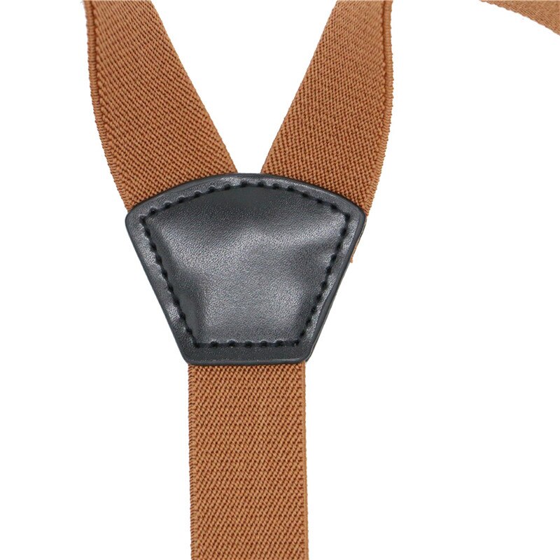 Fan shape leather solid kids event party suspender bow tie set adjustable 2.5cm width kraft paper packed baby