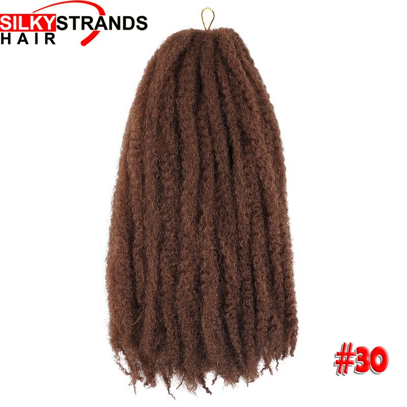 18 Inch Ombre Marley Braids Crochet Hair Bulk Twist Box Ombre Afro Synthetic Jumbo Braiding Hair Extensions For Black Women: 30