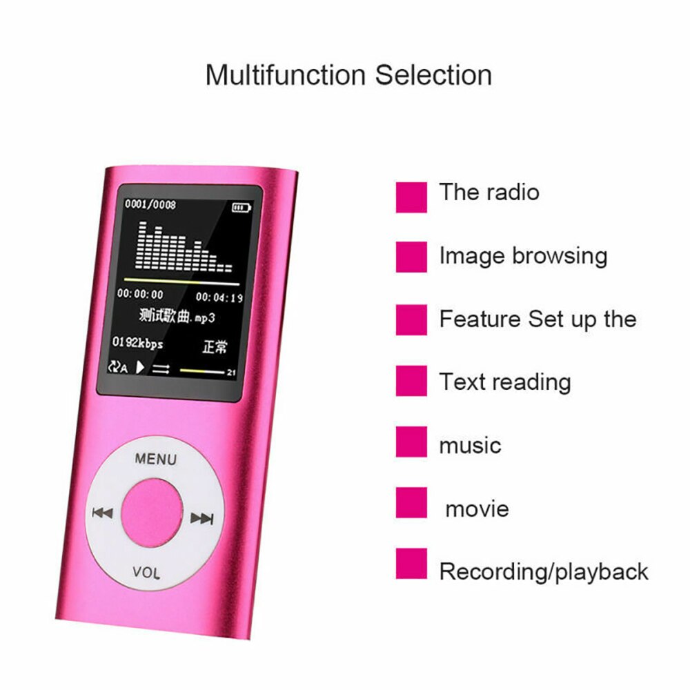 MP4 Player FM Portable Radio Game Console Txt E-book Ultrathin MP3 Player Music Player Audio Voice Recorder For Kid MP4