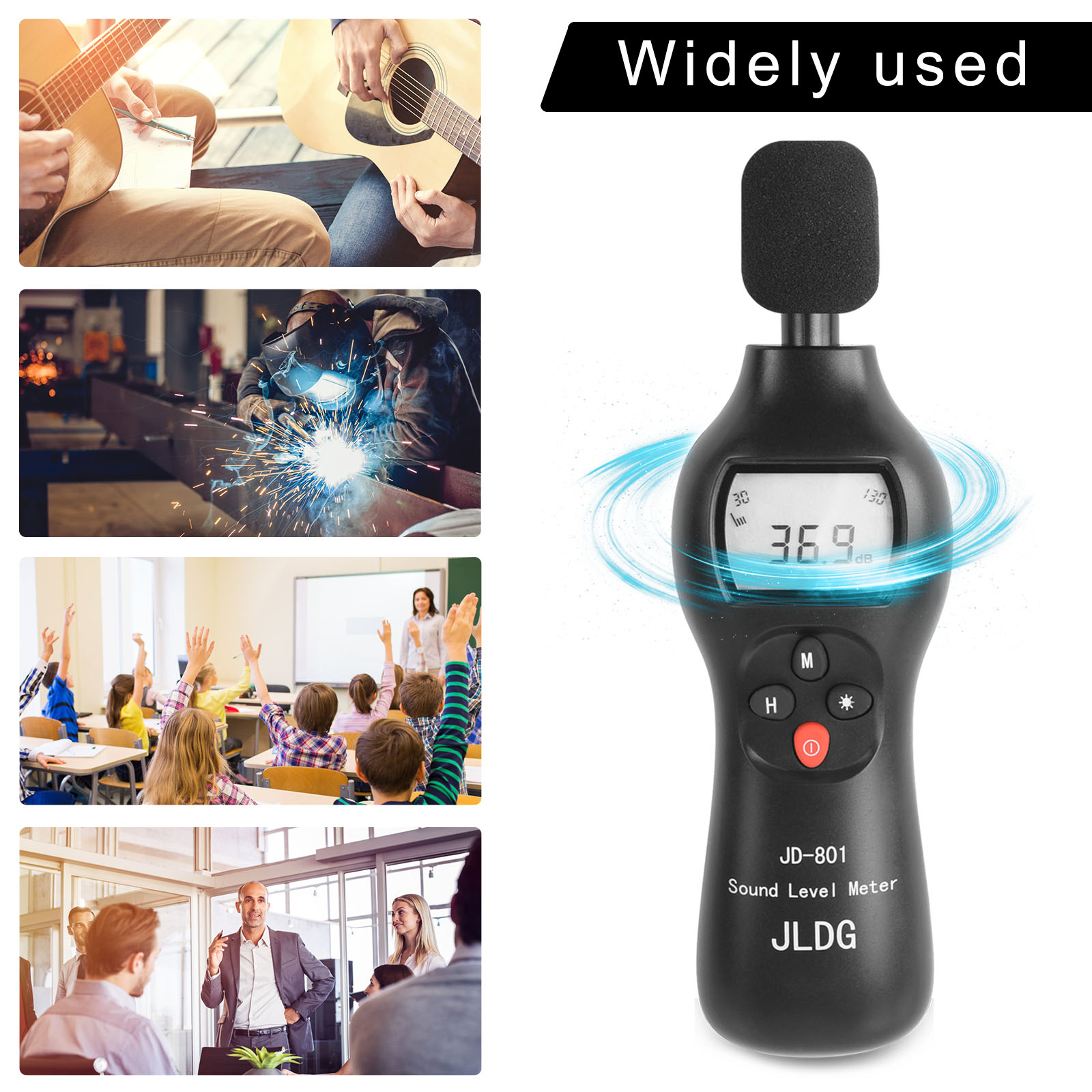 3db-130db Decibel Meter Sound Level Meter Digital Noise Meter Handheld Digital Sound Level Reader with Backlight