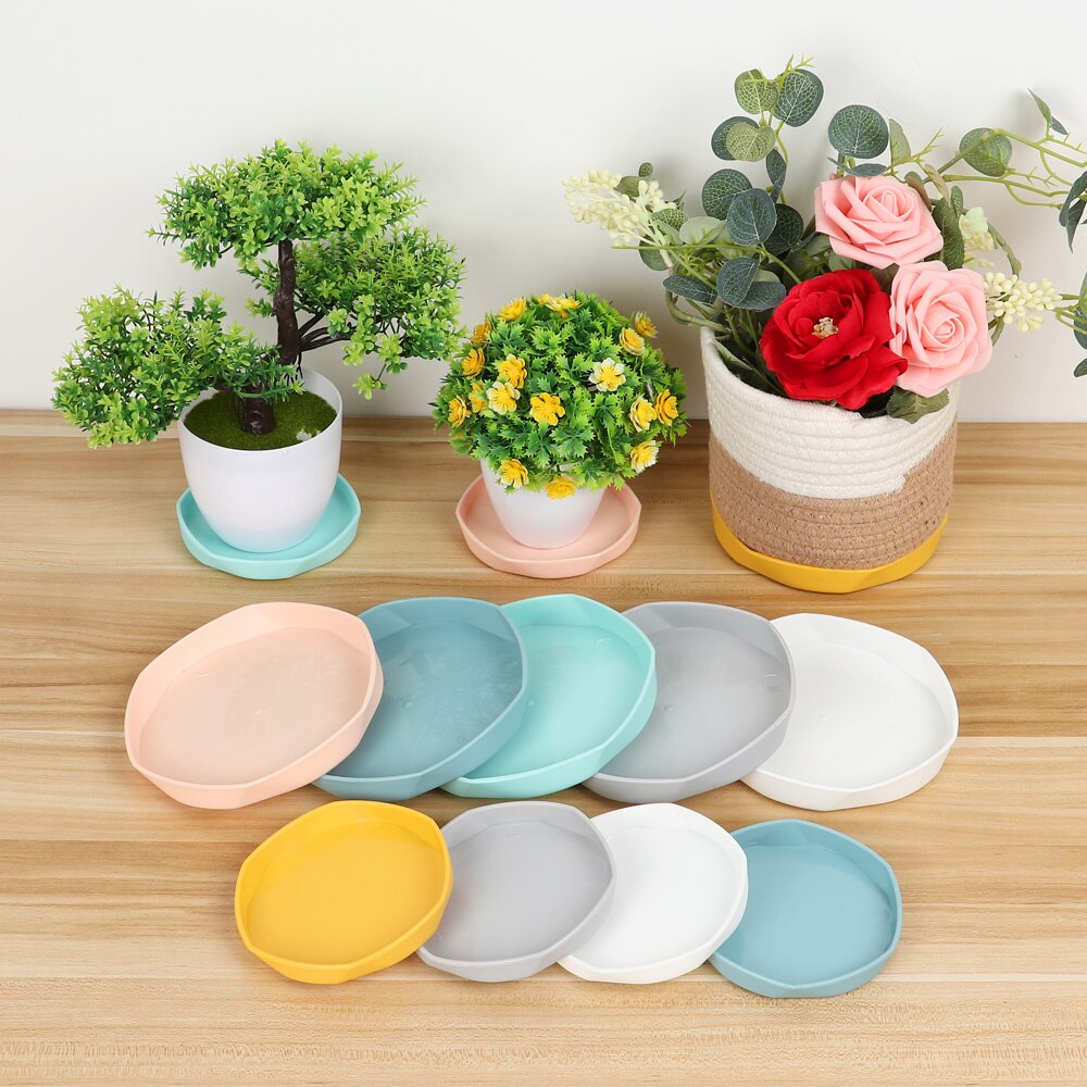 Durable Plastic Plant Saucer Thickened Heavy Duty Drip Trays Garden Plastic Tray Saucers Flower Pot Indoor Outdoor Deco Supplies