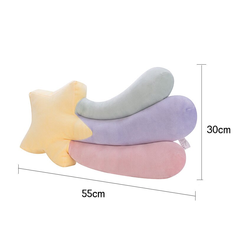 Cilected Multicolor Rainbow Cloud Pillow Living Room Bedroom Sofa Bed Cushion Office Cute Napping Pillow Stars Plush Toy: PC026-3