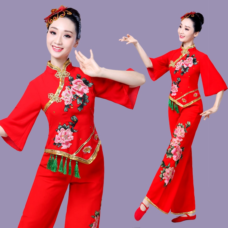 Hanfu style Yangko performance square dance costume fan dance umbrella dance traditional chinese dance costume