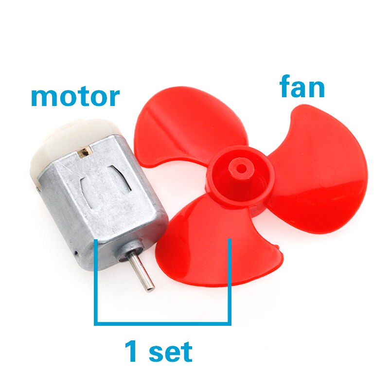 1 conjunto dc micro 130 motor de engrenagem com lâmina de ventilador pequena hélice 3-6v para arduino experiência diy
