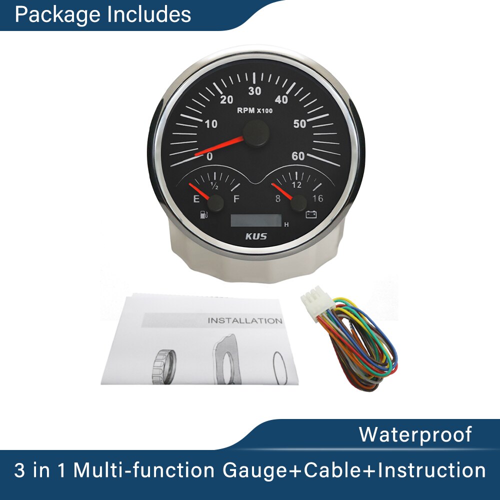 KUS 110mm 3 in 1/4 in 1 Multifunction Gauge Tachom... – Grandado