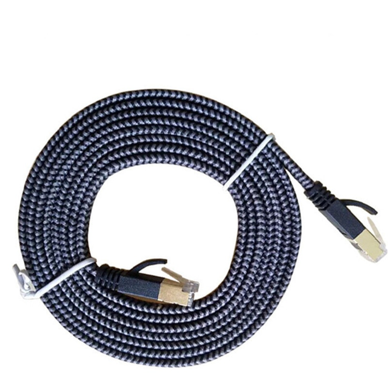 Cat 7 kabel Ethernet płaskie UTP drutu z oplotem RJ45 przewód Lan Cat7 kable sieciowe 10 gb/s 600Mhz dla Router modemu 1m 2m 3m 5m 10m