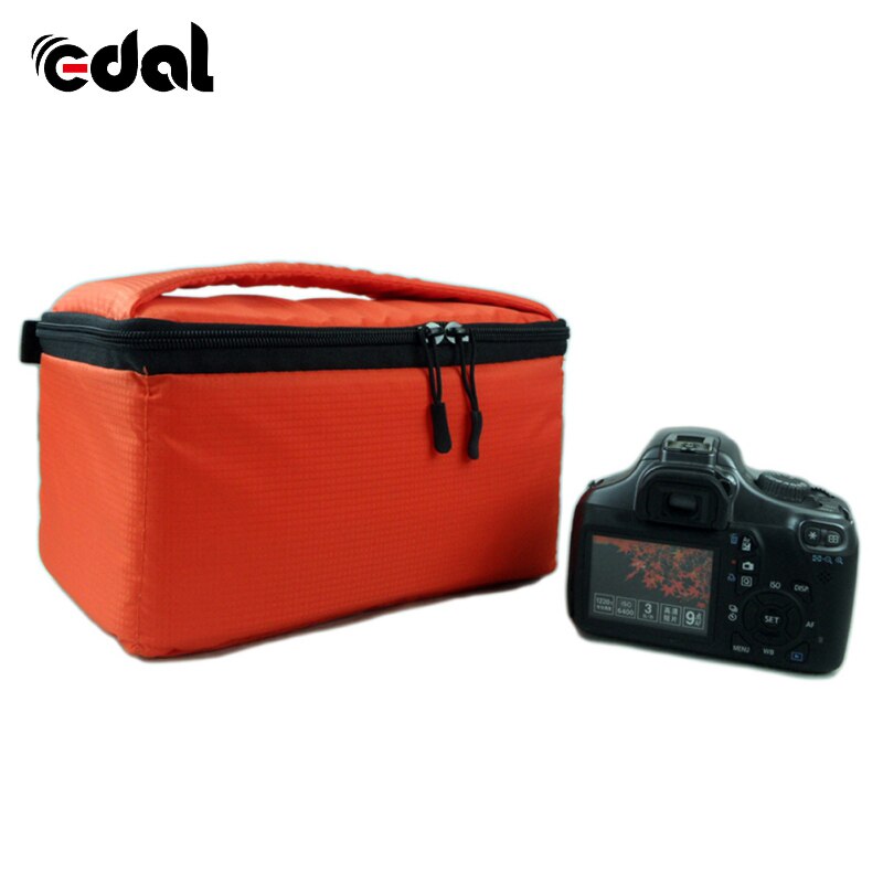 Bolsa de inserción portátil para cámara réflex digital bolsa protectora acolchada para cámara réflex digital, negra, resistente al agua, con cremallera