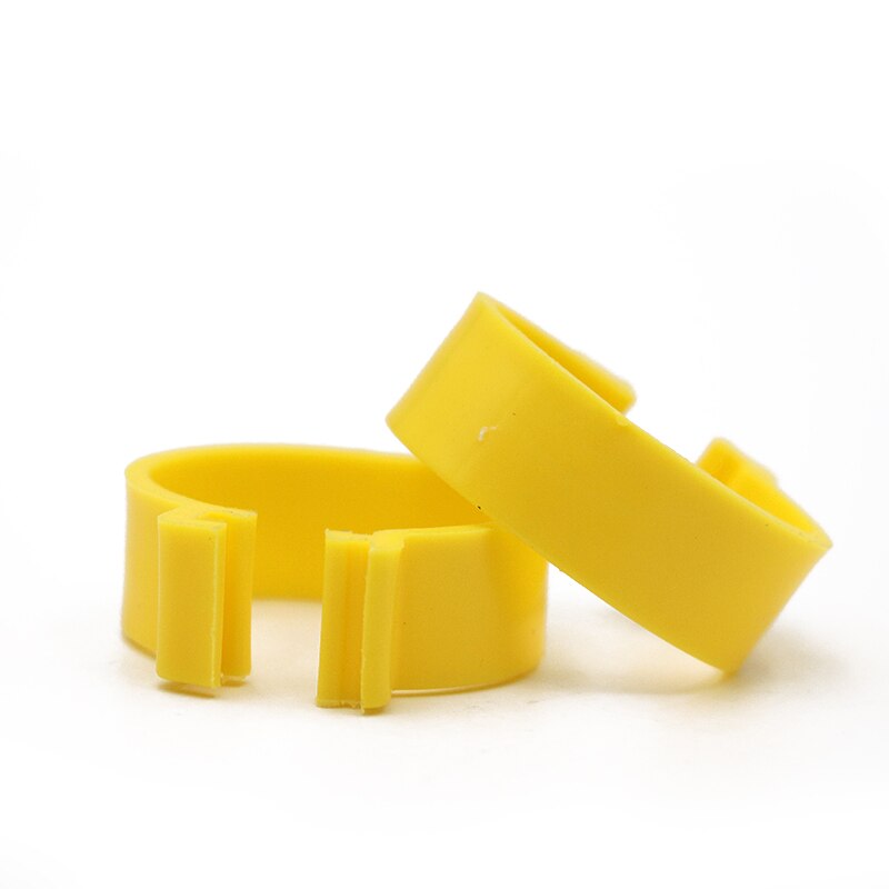 200 Stuks Kip Voet Ringen 20Mm Pluimvee Been Digitale Label Gesp Ring 6 Kleuren Zonder Woorden Plastic Kuiken Eend gans Apparatuur: Yellow