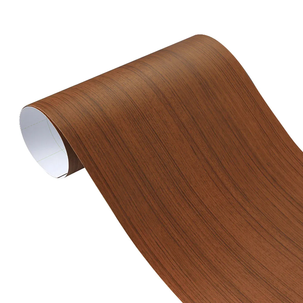 60x500cm Matte Self-adhesive Wood Grain Textured Vinyl Film Car Wrap PVC Waterproof Auto Internal Decoration Car Sticker Styling: Orange