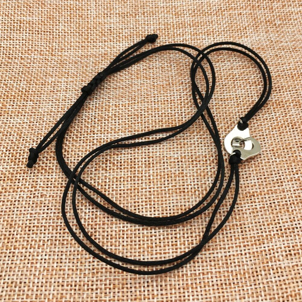 Jewelry 925 Silver Handcuff Les Menottes Pendant Necklace With Adjustable Rope For Men Women France Bijoux Collier