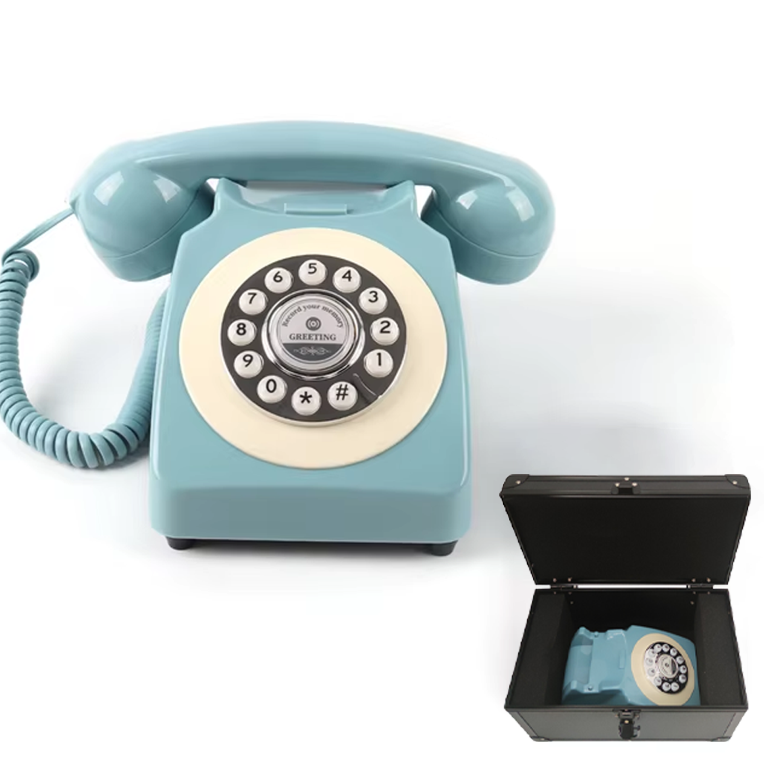 Wedding Audio Guest Book Telephone Suitcase, Audio Guestbook Phone protection box For Wedding Party Gathering Blessing Message T