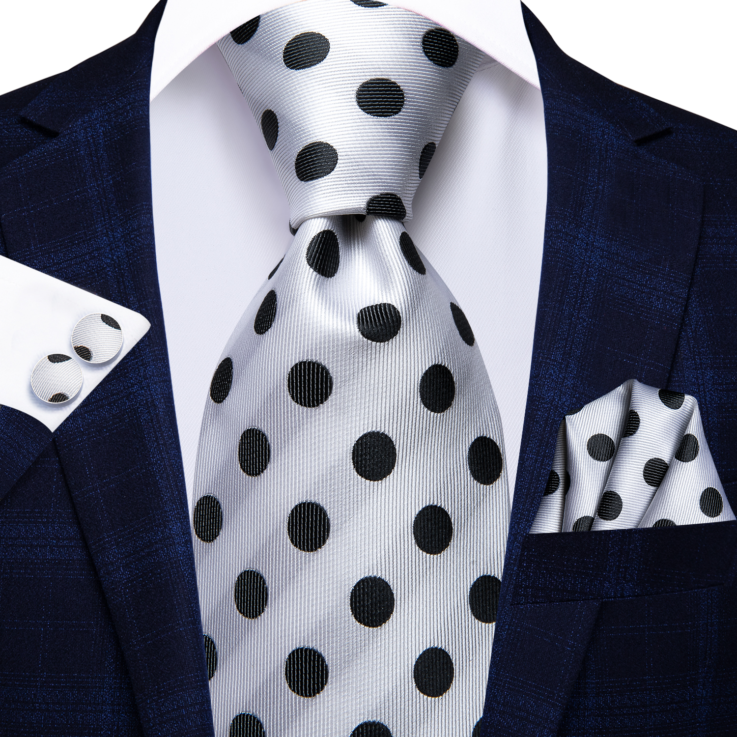 Hallo-binden Plaid Punkte Lila Grau Herren Elegante Krawatte Taschentuch Manschettenknöpfe für Rauchen Klassische Seide Luxus Krawatte für Mann