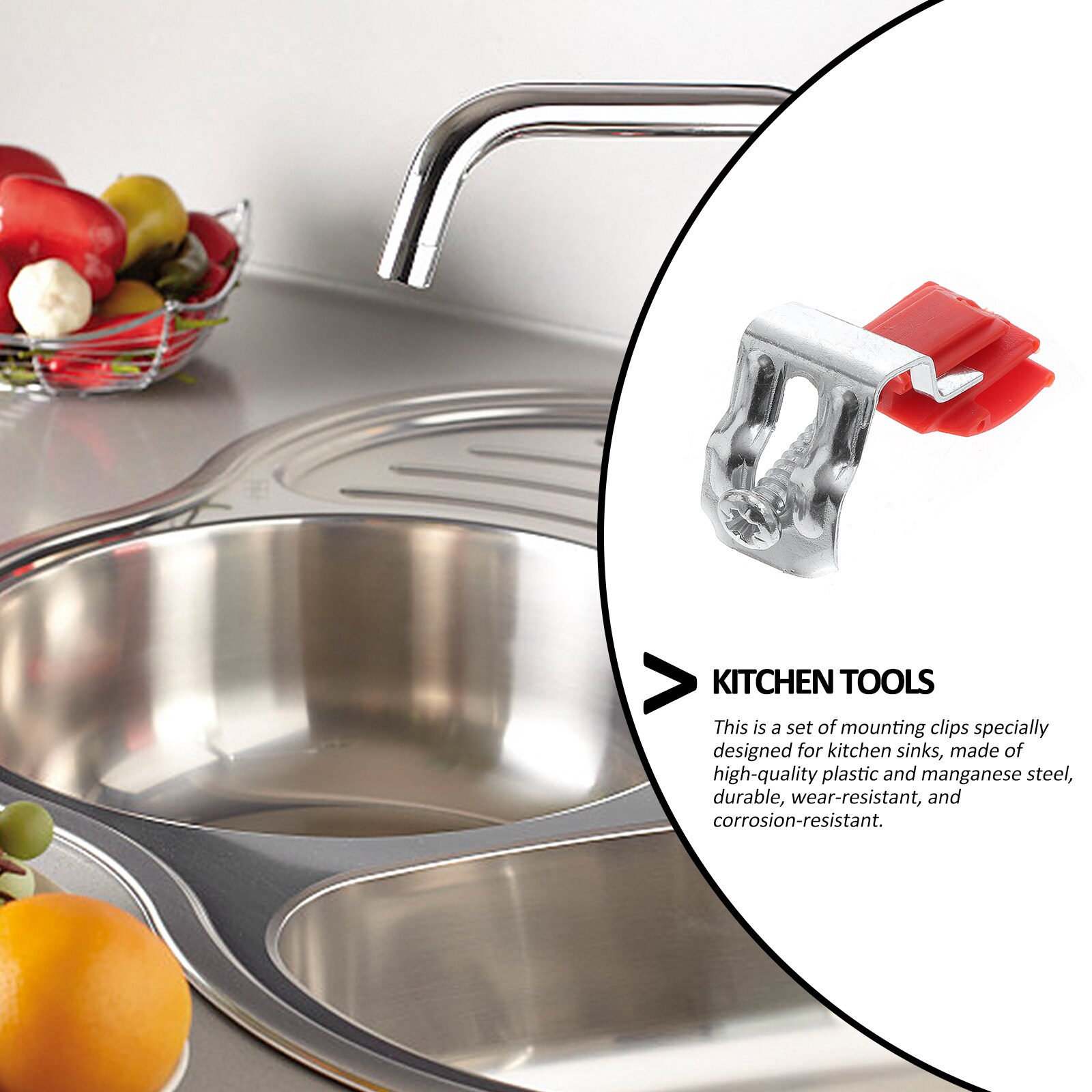 5Pcs Sink Fixing Clamps Kitchen Sink Mounting Clips Accessories Dish Cloth Clips