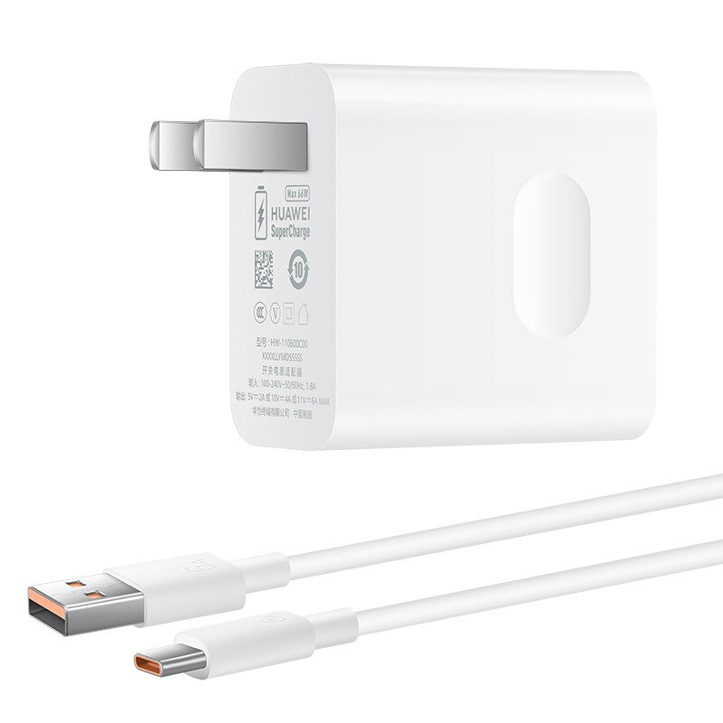 Originele Huawei Supercharge Max 66W Met 6A Usb Type-C Kabel Voor Huawei Mate 40 Pro Mate 40 rs Mate X2: US Adapter